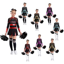 Girls Cheer Leader Costume Cheerleading Dance Dresses Cosplay Outfits Carnival