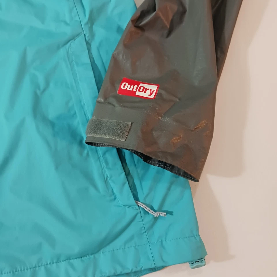 Columbia RL0176 Mujer OutDry Turquesa/Gris Nailon Chaqueta de Lluvia Con Capucha Pecho 38" Foto 3 de 4