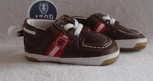 NUEVO IZOD Infantil Niños Zapatos Marrón (Talla 2) NUEVO Foto 2 de 3