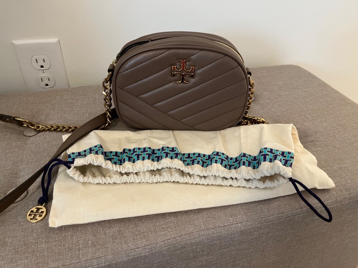 Tory Burch Kira Chevron Taupe Camera Bag | eBay