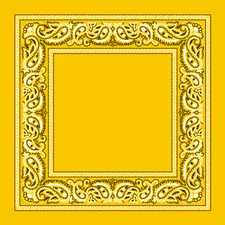 Gold Open Center Paisley BANDANA Head Face Wrap Mask Neck Scarf Cover Hanky 