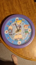 Vintage 1999 MGA Nickelodeon Rugrats Wall Clock, 12 Fun Phrases, one each hour