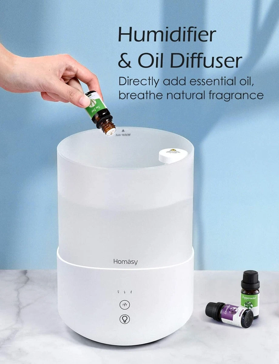 Homasy Ultrasonic Cool Mist Humidifier and Oil Diffuser 7 Light Colors