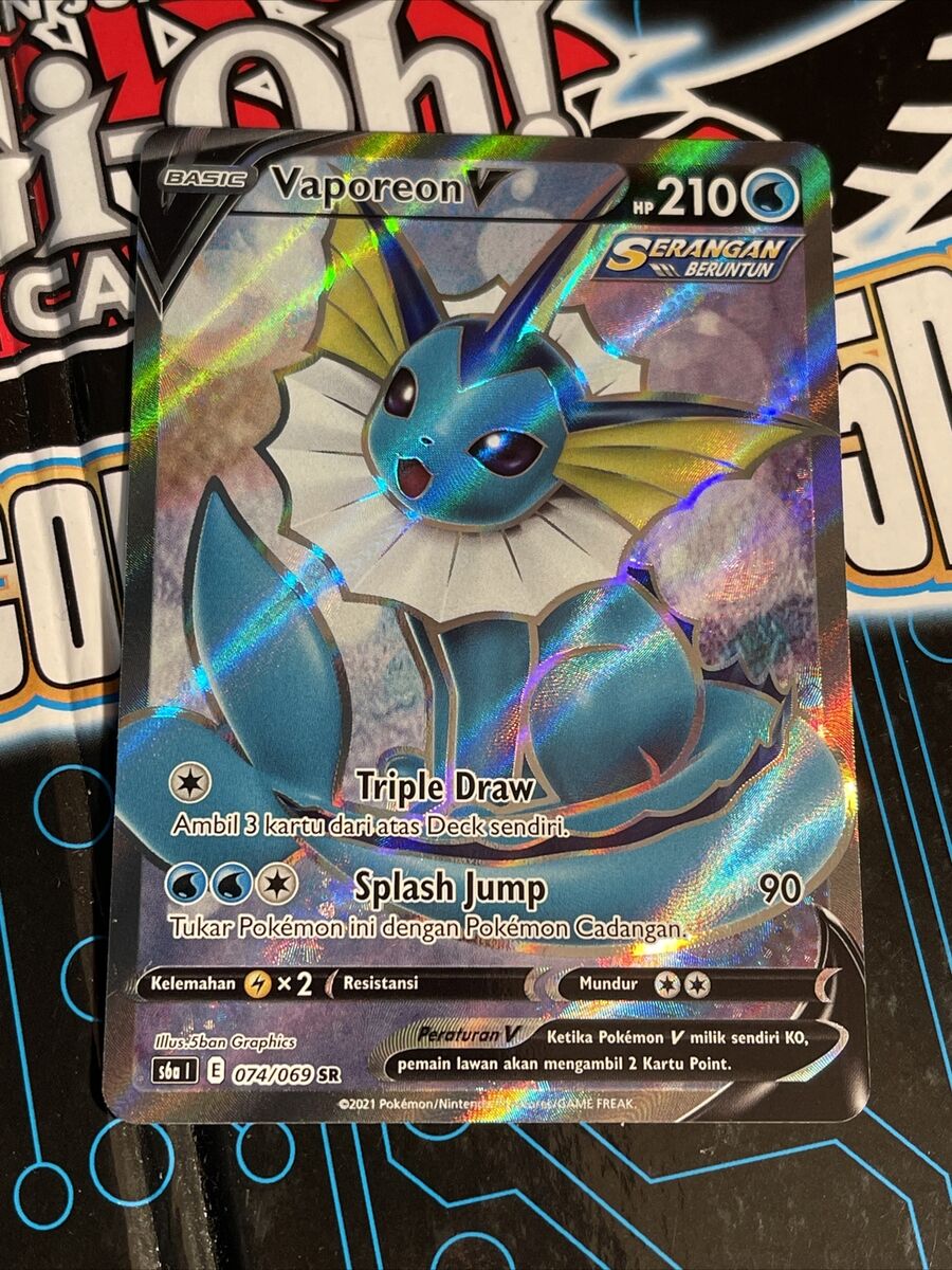Pokémon Card Vaporeon V 074/069 s6a I SR Indonesian Ver | eBay Pokémon Card Vaporeon V 074/069 s6a I SR Indonesian Ver | eBay