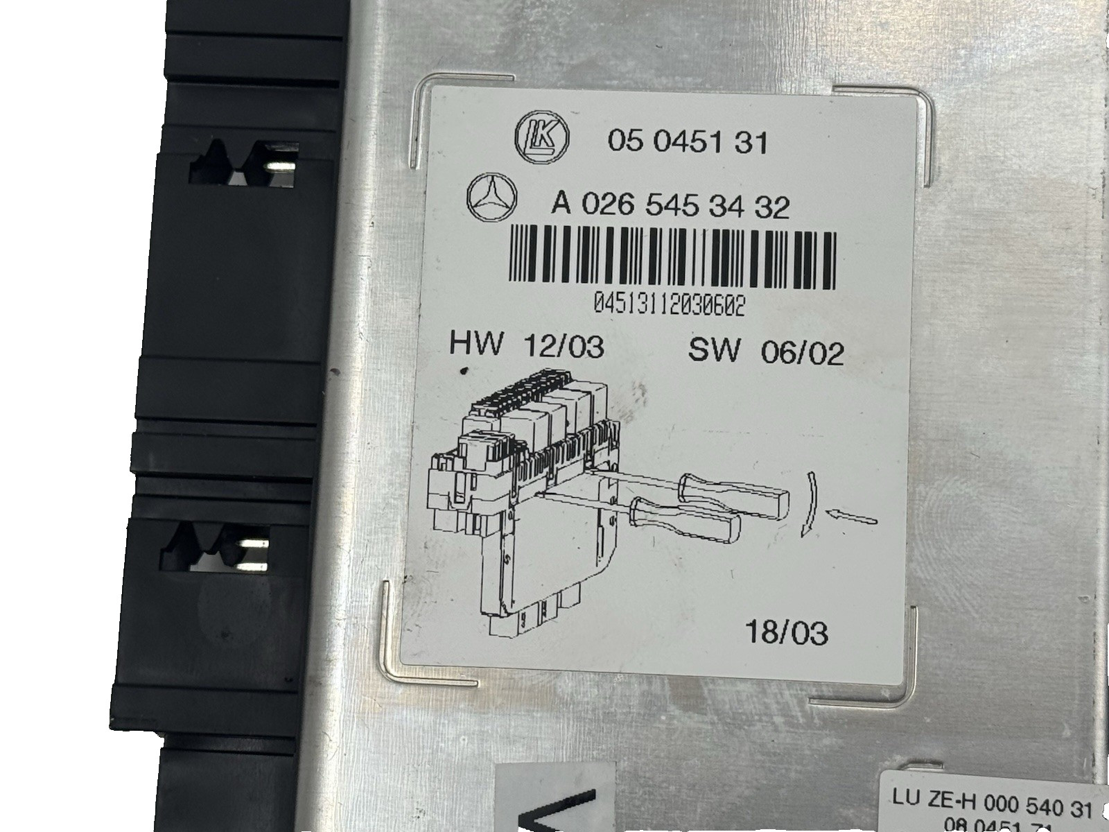 03-12 Mercedes R230 SL500 SL550 SL55 AMG Rear SAM Fuse Box Relay Module OEM