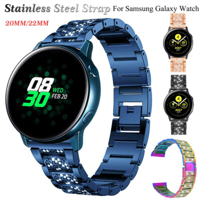 20mm Universal Strap Women Bling Metal Wrist Band Watch Bracelet Replacement