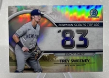 Trey Sweeney 2023 Bowman Chrome Scouts Top 100  BTP-83  New York Mets