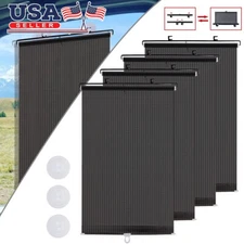4Pcs Retractable Car Side Window Sun Shade Roller Visor Shield Cover 24"x16" US