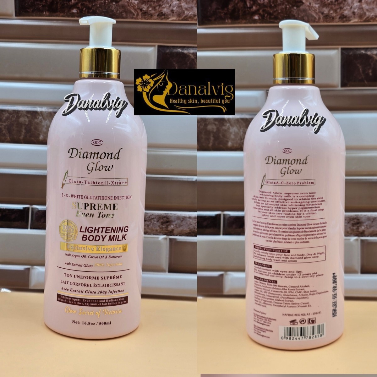 GCC DIAMOND GLOW WHITENING BODY MILK WITH Argan & Carrot Oil + VIT