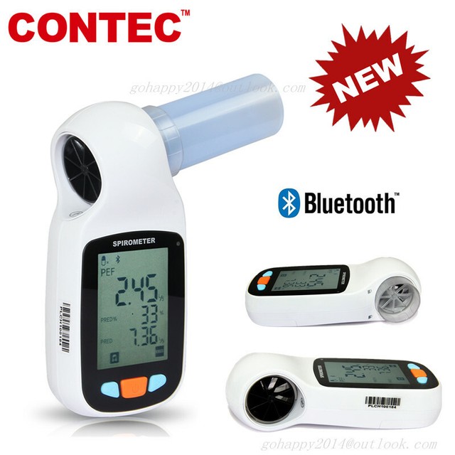 Bluetooth handheld spirometer FVC,FEV1,FEV1/FVC,PEF mouthpiece