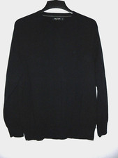 Nautica Navy Blue Cotton V-Neck Men's Sweater Large