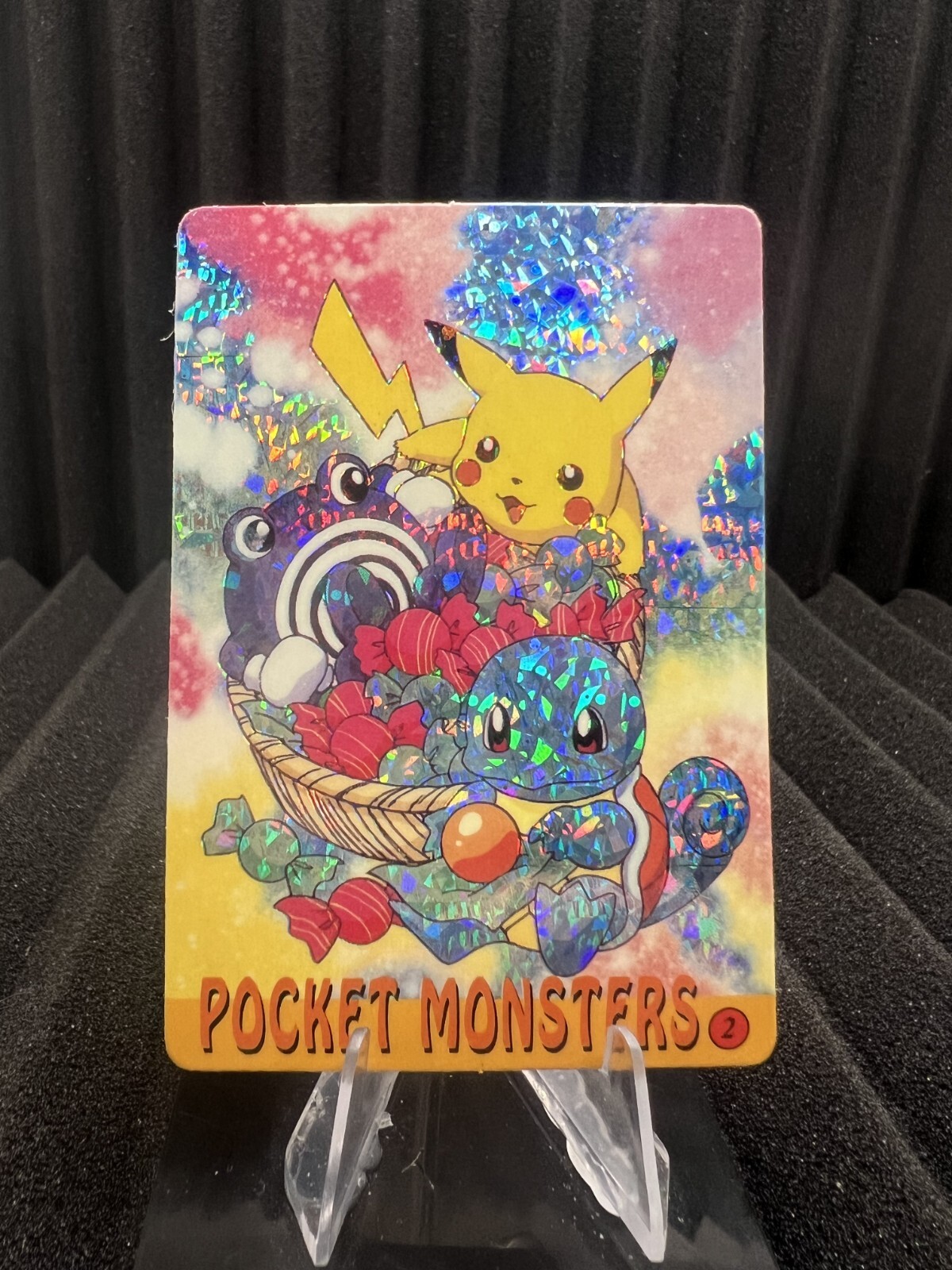 Pokemon 1999 Bandai Vintage HOLO Prism Sticker Vending Monsters