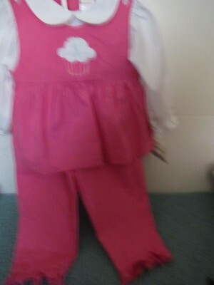 (P4) Girls ZU 2T 2 Piece outfit Pink Micro Check Long Sleeve and Pants