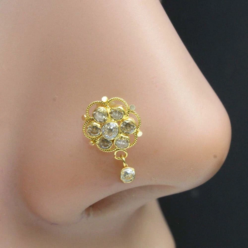 14kt LV Nose Stud — STATEMENT GOLD