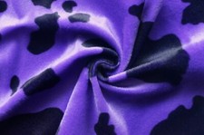 black Cow on purple Velboa upholstery Fabric per yard 60 wide