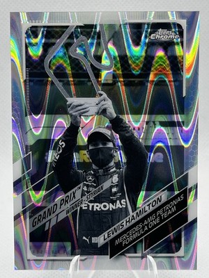 2021 Topps Chrome Formula 1 Black & White RayWave Refractor #139- Lewis Hamilton
