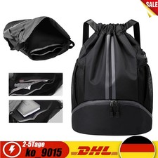 Damen Herren Turnbeutel Sport Rucksäcke Sportbeutel mit Kordelzug Fußball Tasche