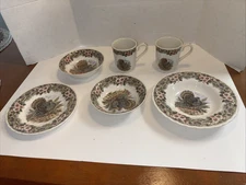 "QUEEN’S" Thanksgiving TURKEY  6 Pc . Myott Factory. dinner ware unused