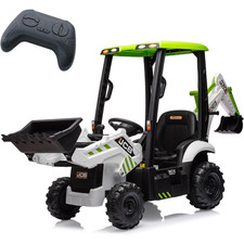 12V Remote Control Kids Ride-On Excavator, Adjustable Seat, Horn, for Children