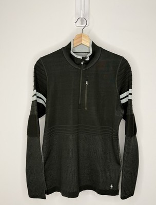 Smartwool Intraknit 250 Merino Tech Quarter-Zip Pullover Womens Large Dark Wood