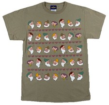 Disney Classics Snow White 7 Seven Dwarves T-Shirt Adult Small Brown