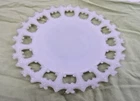 Antique White Milk Glass Small Serving  Plate Flower Motif
