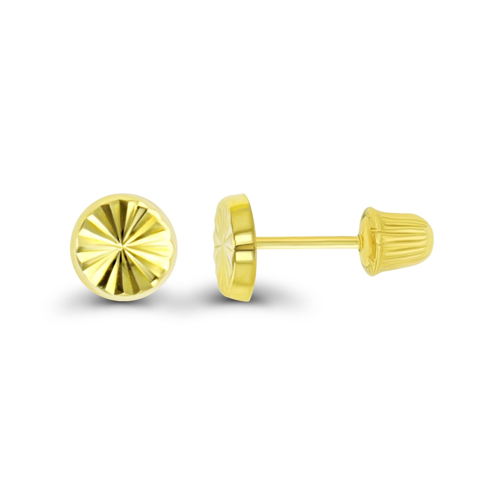 14K Solid Gold Stud Earrings for Sensitive Ears with Screw Back in Multi-Shapes