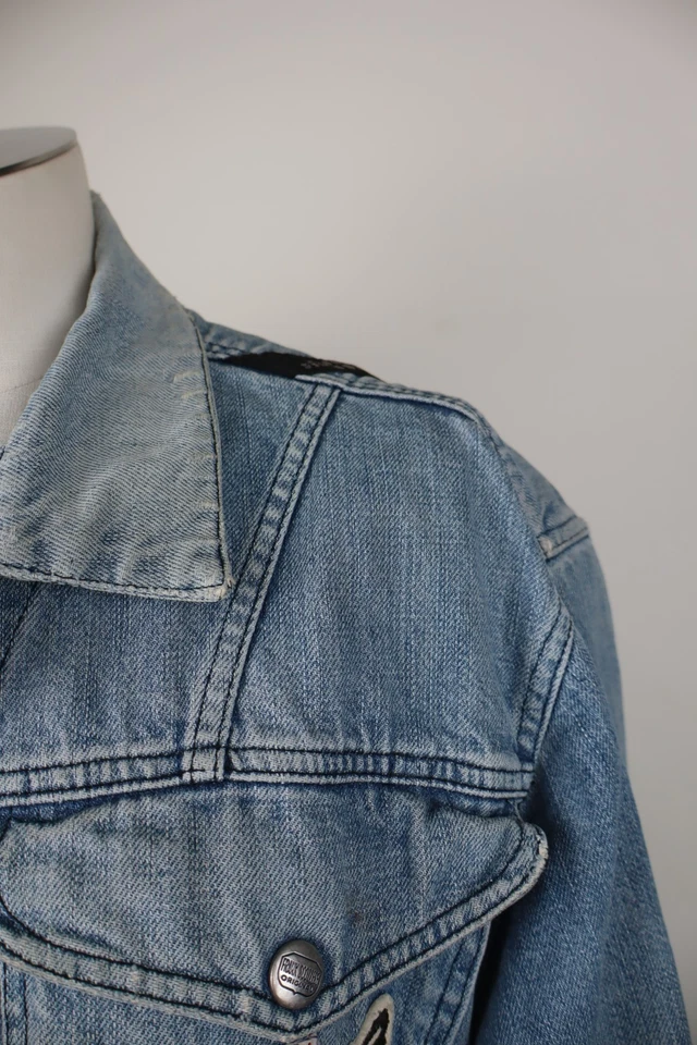Frank Écossais Veste En Jean Denim Homme Taille L Veste Casual Vintage - Photo 2/4