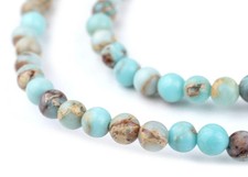Turquoise Sea Sediment Jasper Beads 4mm Green Round Gemstone 15 Inch Strand