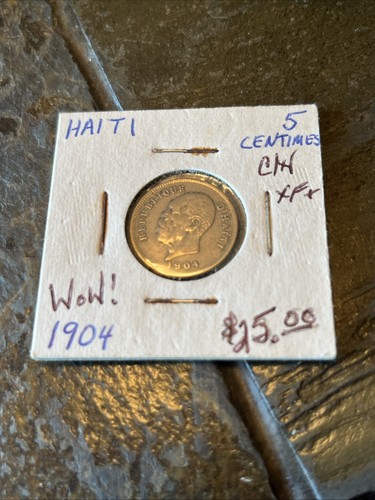 1904 HAITI 5 CENTIMES - EXCELLENT RARE FIND! Going Cheap!