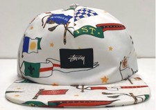 Stussy Mens Snap-Back Hat Cap Flags Vintage I...