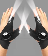 LED Half Finger Glove for Men Women Outdoor Waterproof Night Fishing Baitcycling