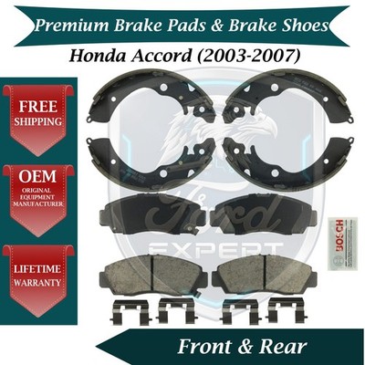 Bosch OEM Front Pads & Rear Shoes For 2003-2007 Honda Accord 10 Yr Warranty