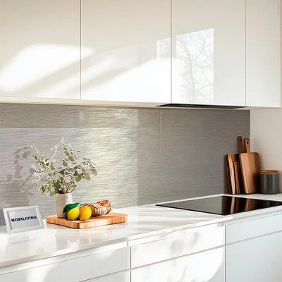 Küchenrückwand Alu Aluverbund 3mm Butlerfinish silber Fliesenersatz Rückwand
