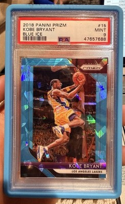 2018 Panini Prizm Kobe Bryant Blue Ice /99 #15 PSA 9