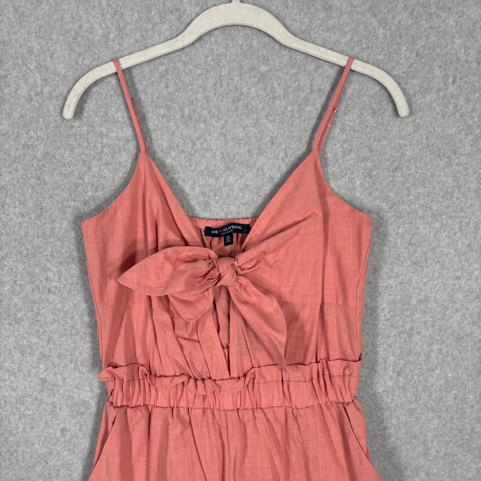 Mameluco One Clothing Pequeño Coral Pajarita Bolsillos Correas de Espagueti Resort Cruise Foto 2 de 4