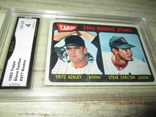 1965 TOPPS #477 HOF STEVE CARLTON / FRITZ ACKLEY ROOKIE CARD GMA 4 VG-EX. rookie card picture