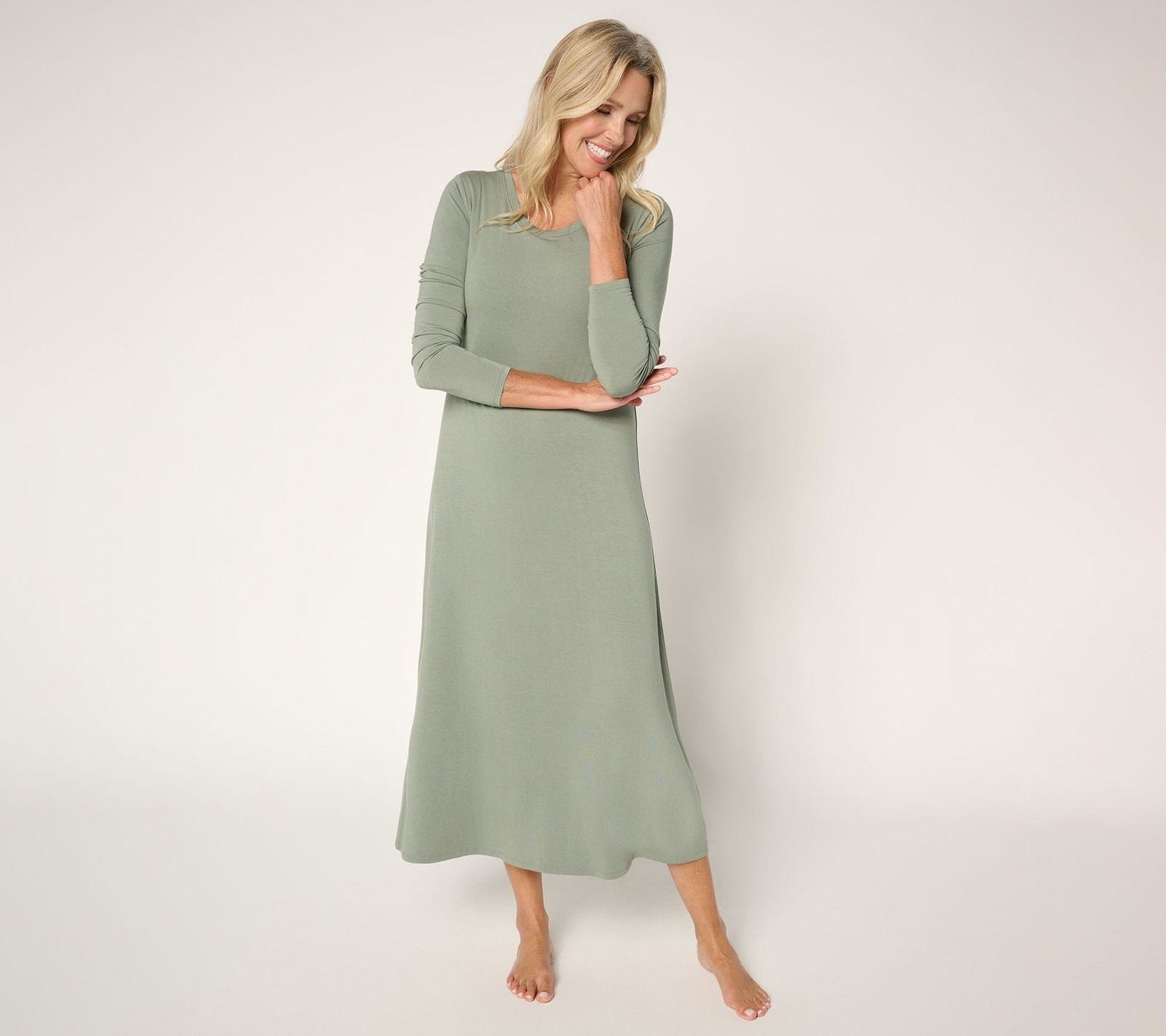 SUNNYLiFE Women's Sleepwear Sz S Soothing Knit Jersey Midi Lounge Green A703617