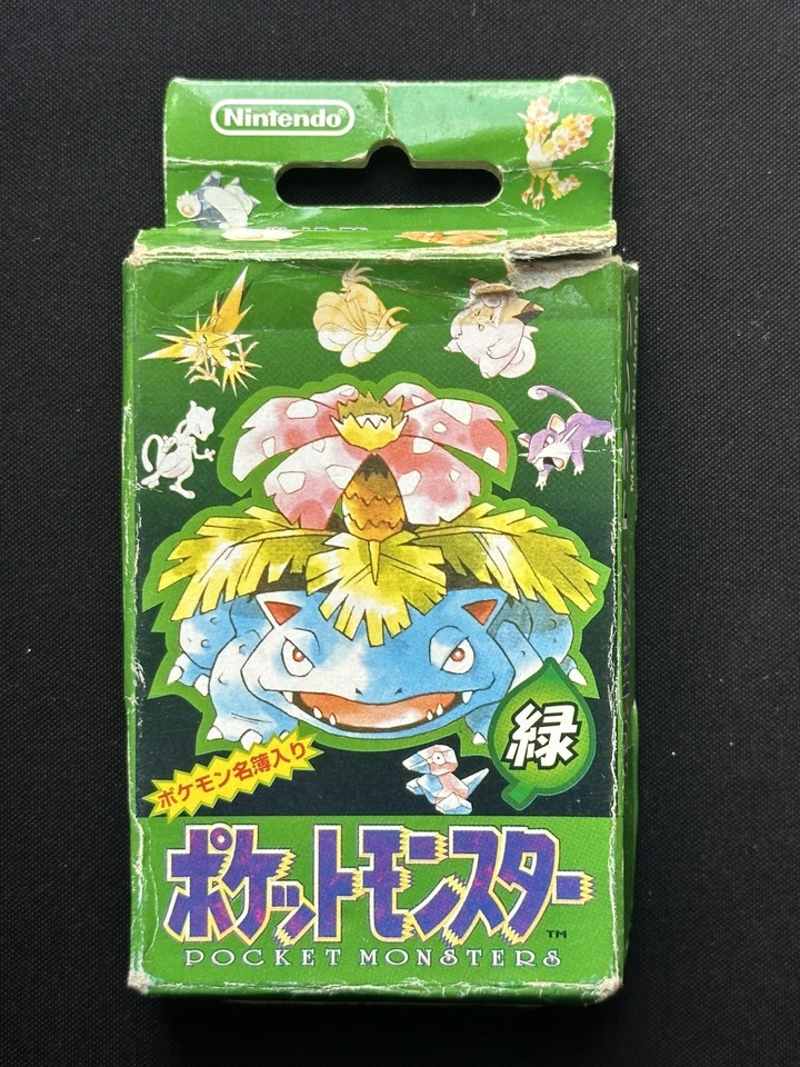 Carta da gioco Pokemon 1996 poker verde giapponese Venusaur giocata - Immagine 2 di 4