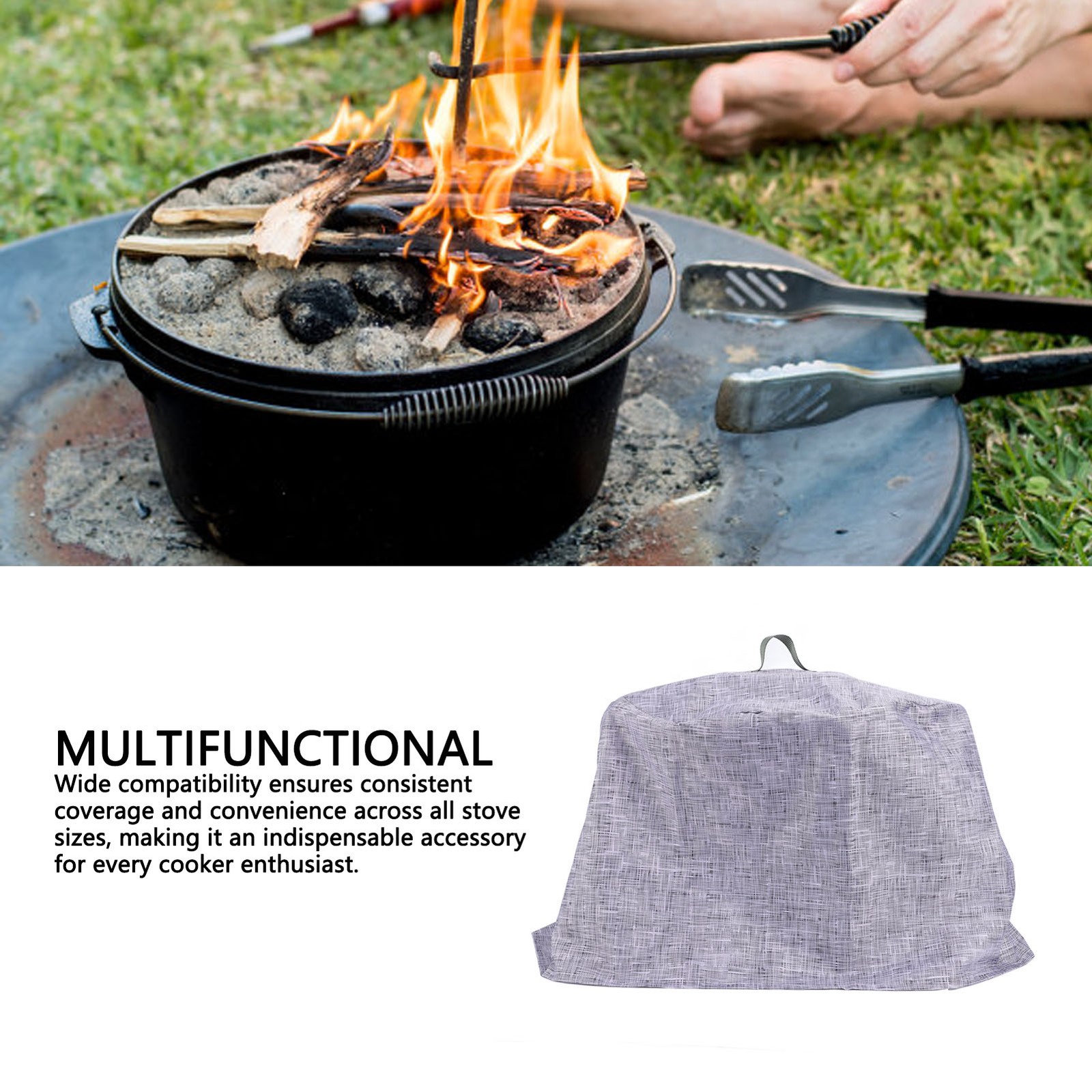 Fire Pit Cover Wind And Dust Proof Stove Bonfire Outdoor Cover For Outdoor