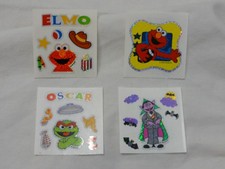 Pegatinas Sandylion ~ Plaza Sésamo ~ 4 cuadrados adhesivos prizmáticos ~ Elmo Oscar