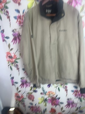 Dryjoys By Footjoy Herren Half Zip Jacke Wasserdicht Beige Medium 