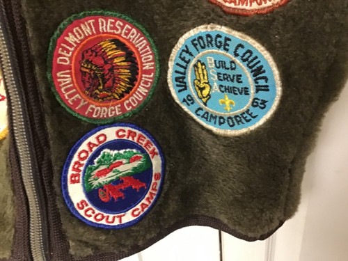 Vintage BSA Boy Scout 1960's Collectible Patches on Brown Vest Valley Forge Etc - Picture 8 of 13