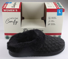 Dearfoams Women's Black Slipper Size L 9-10 Indoor Outdoor Washable New In Box