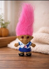 Vintage 1992 Treasure Troll Mini Teenie Pink Hair Ace Novelty Pink Gem Belly