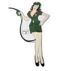 Vintage Sinclair Gasoline Sign - Filling Station Girl Gas Pump Porcelain Sign
