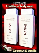 2 Pack NATIVE Coconut  Vanilla Body Wash Large 532ml Each Organic, Vegan