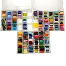 Huge DMC Floss Lot 3 Darice Organizers w/ 5 D...