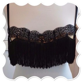 La Perla Fiebre De Amor Fringe Black/Nude SET $2000 RARE  Mesh Appliqu&eacute; Lace