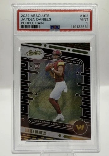 2024 Panini Absolute -  Jayden Daniels Purple Rain 2/10 #102 (RC) PSA 9🔥🔥